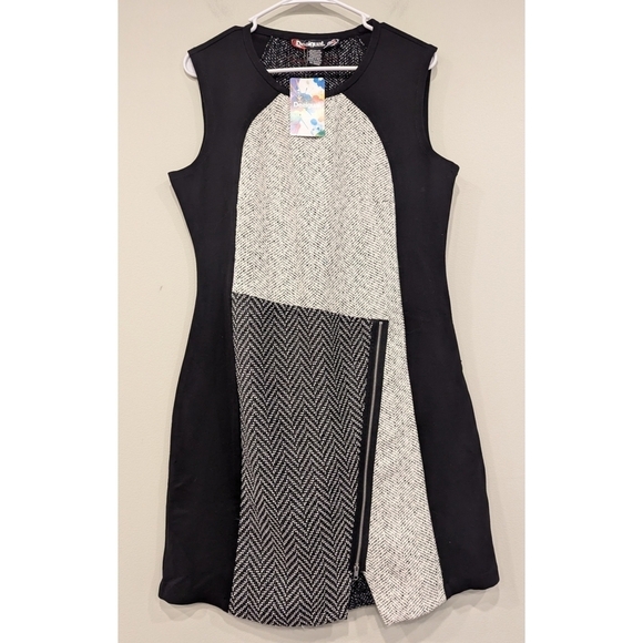 🆕 Desigual Oceano Asymmetrical Zip Patch Dress Size 12 - Picture 1 of 10